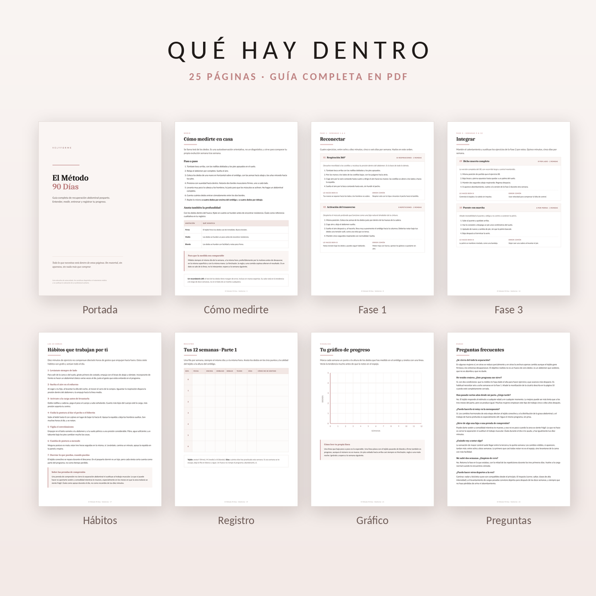 El Método 90 Días - Guía y diario de recuperación abdominal posparto